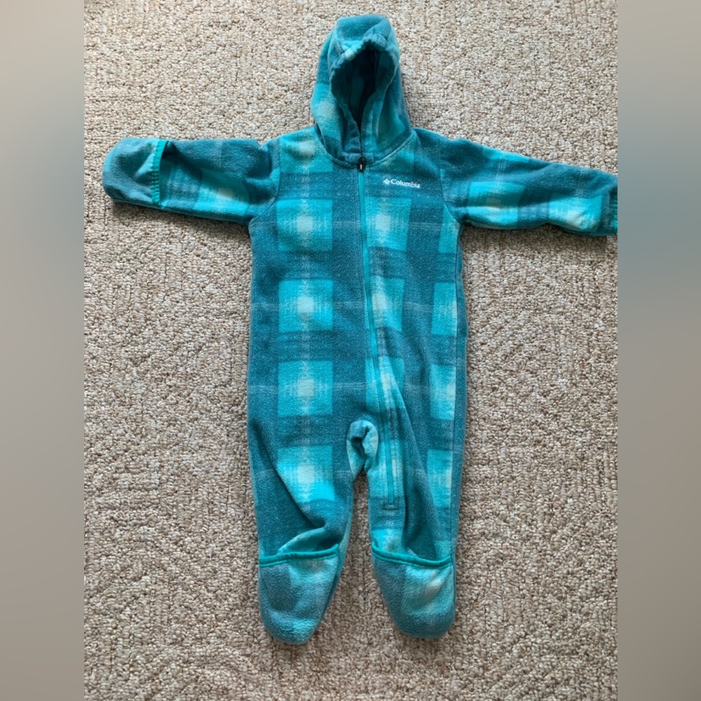 Columbia Kids' Teal Plaid Footed One Piece